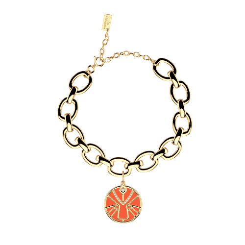 Bracelet Lion, cuir réversible Mango / Cuivre - Les Georgettes - Modalova