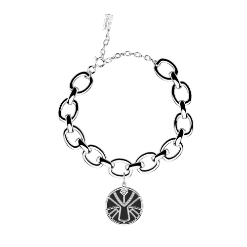Bracelet Lion, cuir réversible Noir / Blanc - Les Georgettes - Modalova