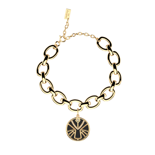 Bracelet Lion, cuir réversible Noir / Blanc - Les Georgettes - Modalova