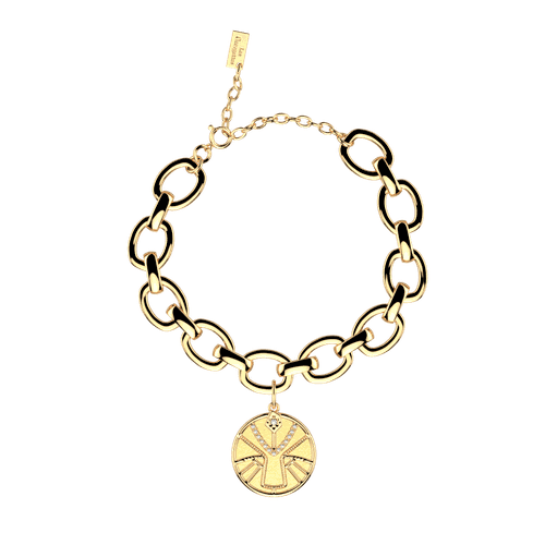 Bracelet Lion, cuir réversible Solaire / Doré - Les Georgettes - Modalova