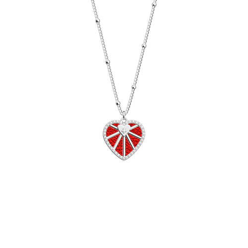 Collier Caur Céleste, cuir réversible Rouge Passion / - Les Georgettes - Modalova