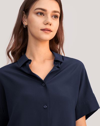 LILYSILK Tee Shirt Soie Manches Courtes, Bouton Classique 100% Soie De Mûrier Régulation De La Température Chemises M - LILYSILK - Modalova