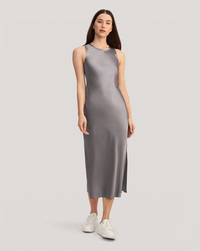 LILYSILK Robes De Soir¨¦e En Soie Col Rond, Coup¨¦e En Biais 100% Soie De M?rier L¨¦ger Et Respirant Robe 44-46 - LILYSILK-FR - Modalova