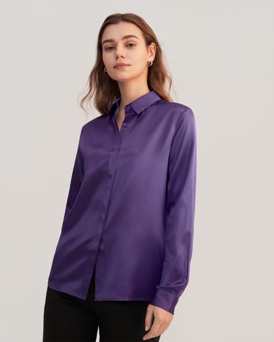 LILYSILK Blouse En Soie Boutons Dissimulés En Nacre 22 Momme Charmeuse Soie Naturellement Antibactérien Chemises M - LILYSILK - Modalova