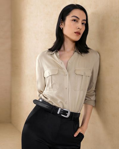 LILYSILK Blouse Soie Safari Classique Soie Lavée En Sable Infroissable Et Merveilleusement Drapée Chemises M - LILYSILK - Modalova