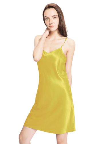 LILYSILK Robe Nuit Soie Jaune Encolure Ronde, Spaghetti Réglables 100% Soie Naturelle Profitez Du Toucher Doux Et Lisse De La Soie M - LILYSILK - Modalova