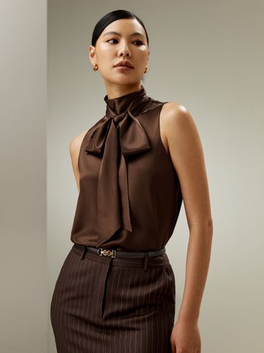 LILYSILK Top Soie Haut Sans Manches Avec Col À Nouer 100% Soie Pure Une Touche D'Élégance Dans Votre Vie S - LILYSILK - Modalova