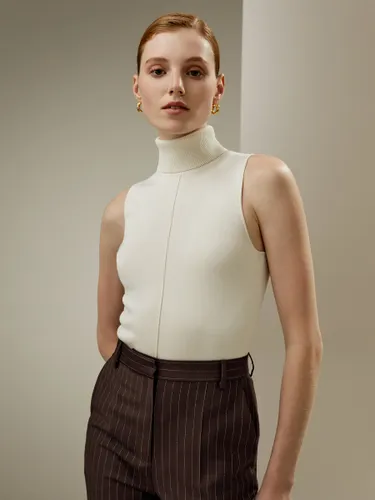 LILYSILK Top En Soie Col Roulé Et Sans Manches Tricot De Soie Élégance Intemporelle Et Style Sophistiqué L - LILYSILK - Modalova