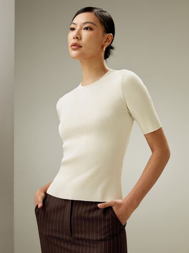 LILYSILK Tee Shirt 100 Soie Maille Côtelée Fine, Coupe Slim 100% Soie Naturelle Une Touche D'Élégance Dans Votre Vie S - LILYSILK - Modalova