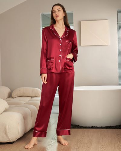 LILYSILK Pyjama Soie Rouge Ensemble De Pyjama Deux Pièces 100% Soie Naturellement Antibactérien L - LILYSILK - Modalova