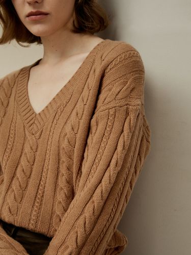 LILYSILK Pull Laine Col En V Audacieux, Épaule Tombante Laine & Cachemire Mélange Parfait Pour La Chaleur Et La Forme S - LILYSILK - Modalova