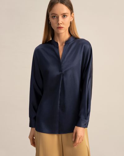 LILYSILK Chemisier Soie Col Officier Classique Léger Et Respirant 100% Soie Crêpe De Chine Chemises XS - LILYSILK - Modalova