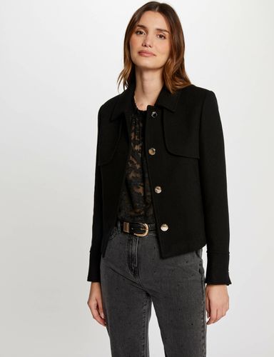 Manteau court boutonné noir femme - Morgan - Modalova