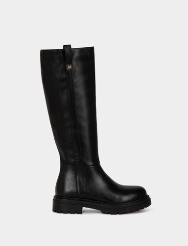 Bottes plates crantées noir femme - Morgan - Modalova