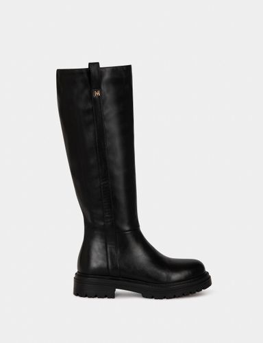 Bottes plates crantées noir femme - Morgan - Modalova