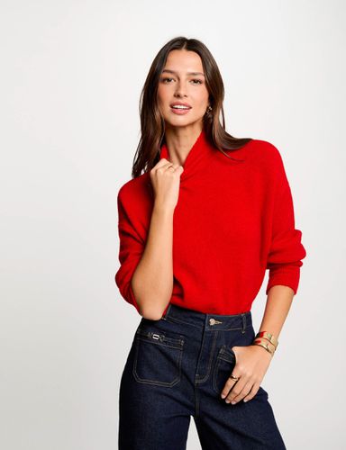 Pull col montant rouge femme - Morgan - Modalova