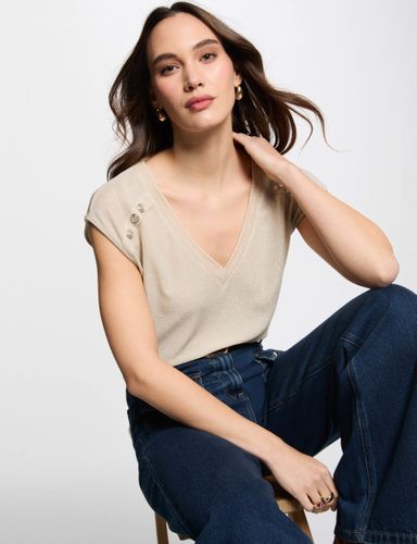T-shirt manches courtes beige femme - Morgan - Modalova