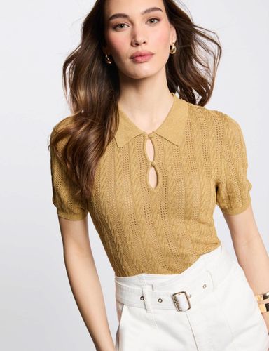 Pull col polo jaune moutarde femme - Morgan - Modalova