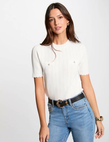 Pull manches courtes blanc femme - Morgan - Modalova