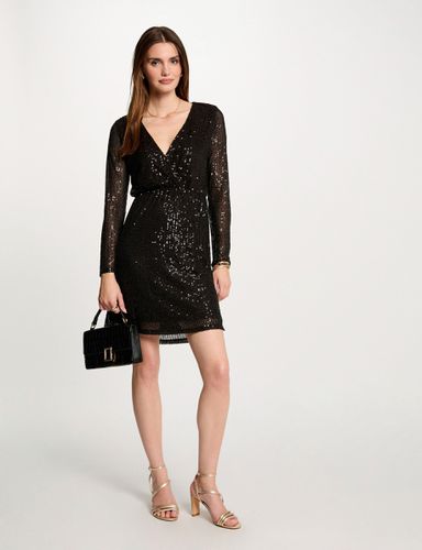 Robe courte ajustée sequins - Morgan - Modalova