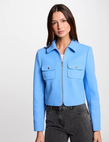 Veste courte zippée bleu femme - Morgan - Modalova