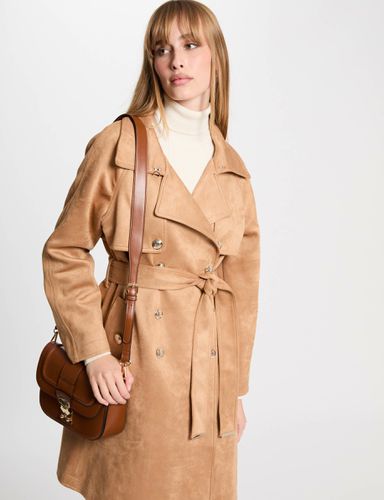 Trench long suédine caramel femme - Morgan - Modalova