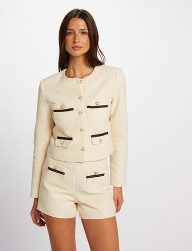 Veste boutonnée tweed ecru femme - Morgan - Modalova