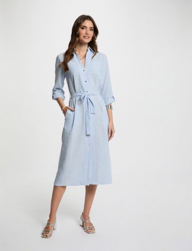 Robe droite rayée bleu femme - Morgan - Modalova