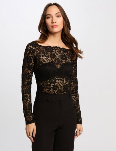 T-shirt manches longues noir femme - Morgan - Modalova