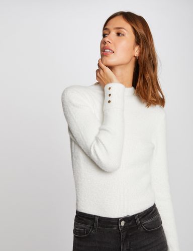 Pull manches longues maille duveteuse ecru - Morgan - Modalova