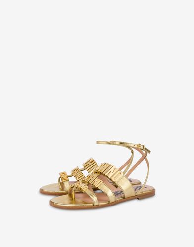Sandales Plates Laminées Dégradé Metal Logo - Moschino - Modalova