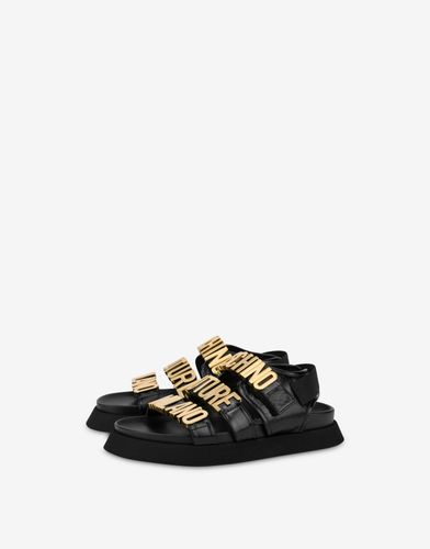 Sandales En Cuir De Veau Couture Milano - Moschino - Modalova