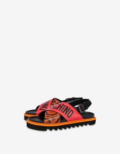 Sandales Croisées En Cuir De Veau - Moschino - Modalova