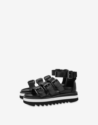 Sandales En Cuir De Veau Multi-strap - Moschino - Modalova