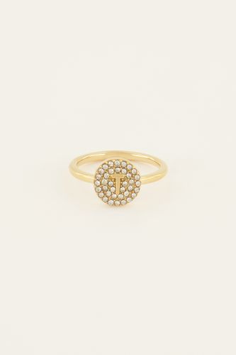 Bague à initiale avec strass | - My jewellery - Modalova