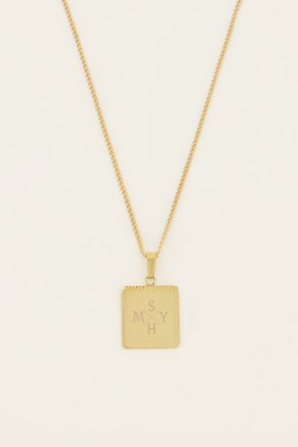 Collier long et médaillon carré à graver Atelier | - My jewellery - Modalova