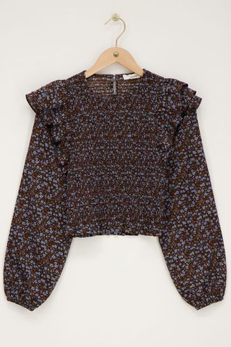Top à smocks avec imprimé floral bleu | - My jewellery - Modalova