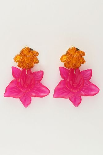 Island boucle d'oreille avec deux fleurs roses | - My jewellery - Modalova