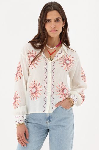 Chemise blanche avec soleils brodés | - My jewellery - Modalova