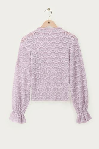 Top en dentelle lilas avec manches évasées | - My jewellery - Modalova