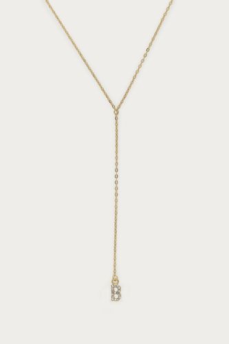 Long collier en Y à initiale avec strass | - My jewellery - Modalova
