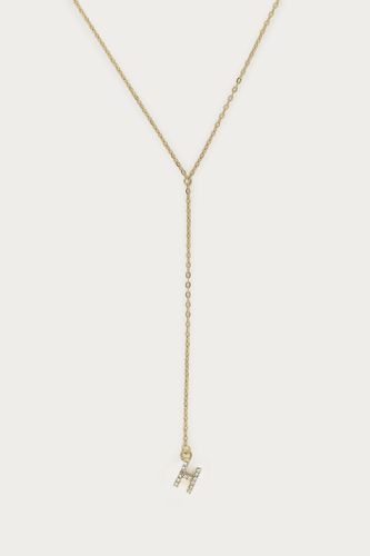 Long collier en Y à initiale avec strass | - My jewellery - Modalova