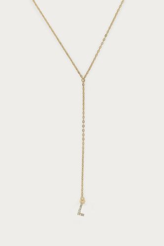 Long collier en Y à initiale avec strass | - My jewellery - Modalova