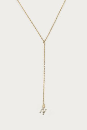 Long collier en Y à initiale avec strass | - My jewellery - Modalova