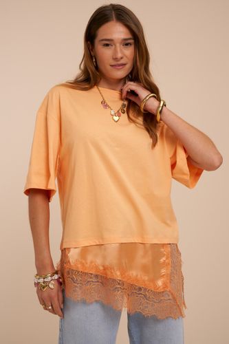 T-shirt satiné avec détails en dentelle | - My jewellery - Modalova