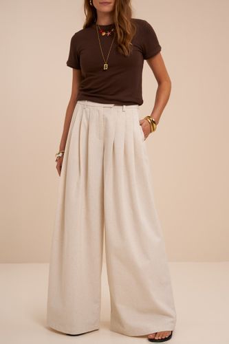 Pantalon aspect lin plissé | - My jewellery - Modalova