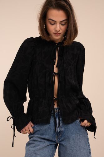 Top en jacquard avec nœuds et manches à volants | - My jewellery - Modalova