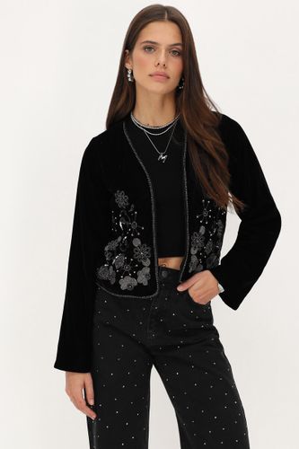 Veste en velours avec broderie couleur | - My jewellery - Modalova