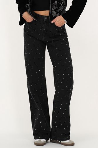 Jean large avec strass | - My jewellery - Modalova