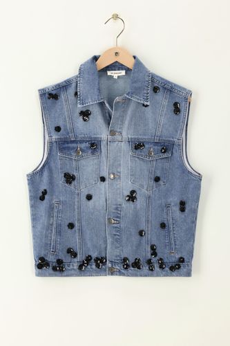 Gilet en denim avec des fleurs en sequin | - My jewellery - Modalova